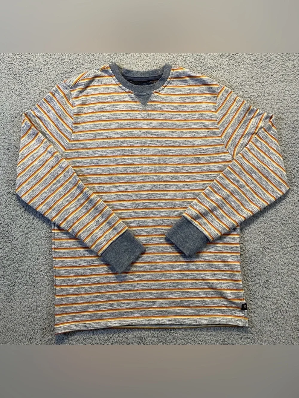 Roark Revival Harris Crew Long Sleeve Gray/Orange Sweatshirt Men’s Medium